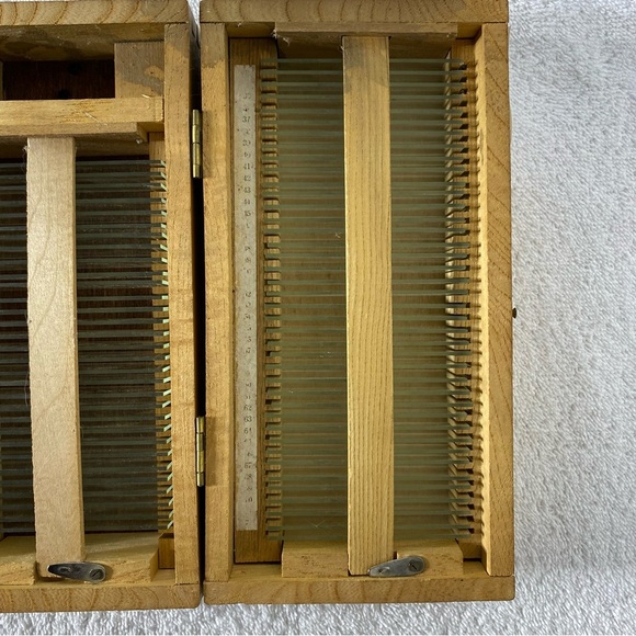 Vintage Blank Glass Microscope Slides In Wooden Box - Picture 9 of 16